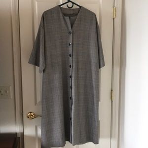 Women’s plaid print wool dress hand sewn, size L